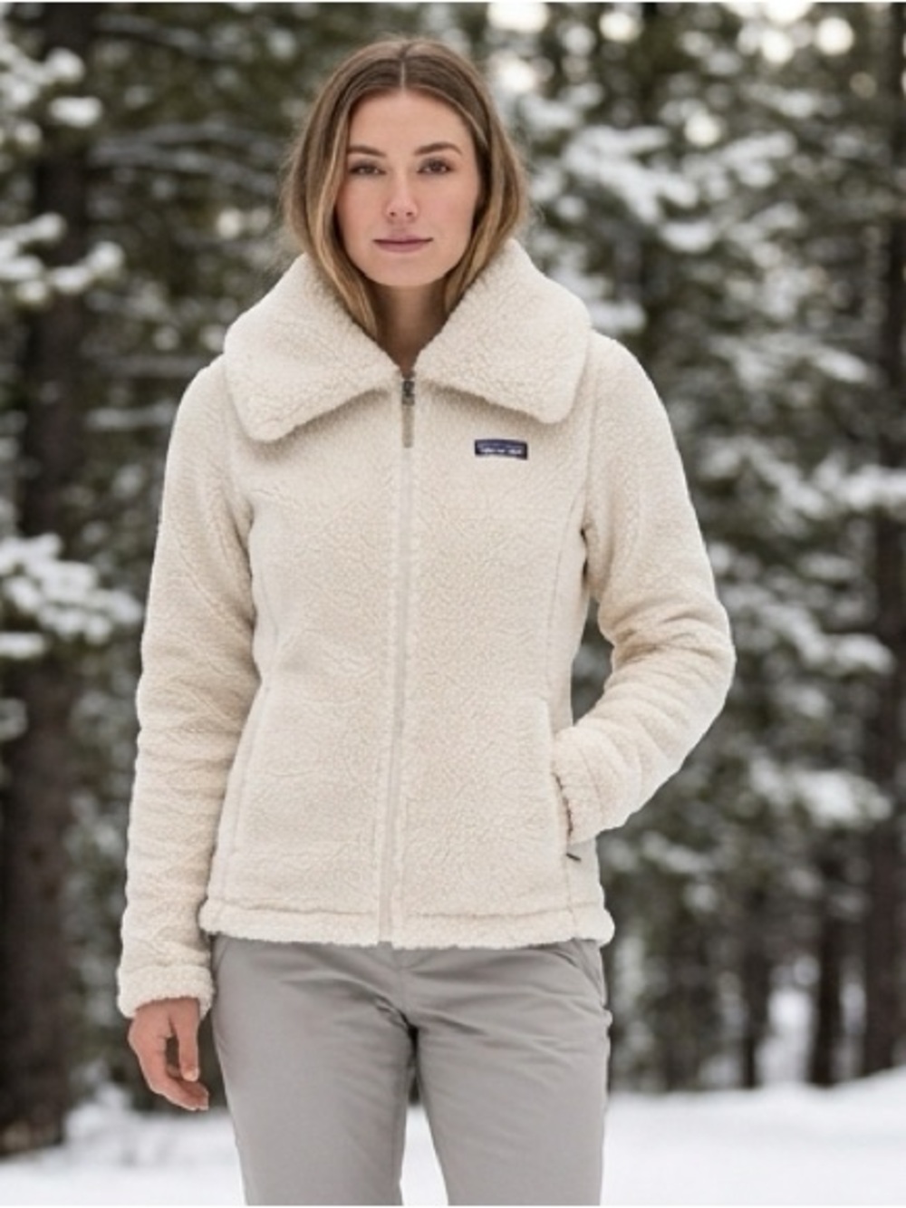 Patagonia Women's Cream Worn Wear Artic Fleece Jacket